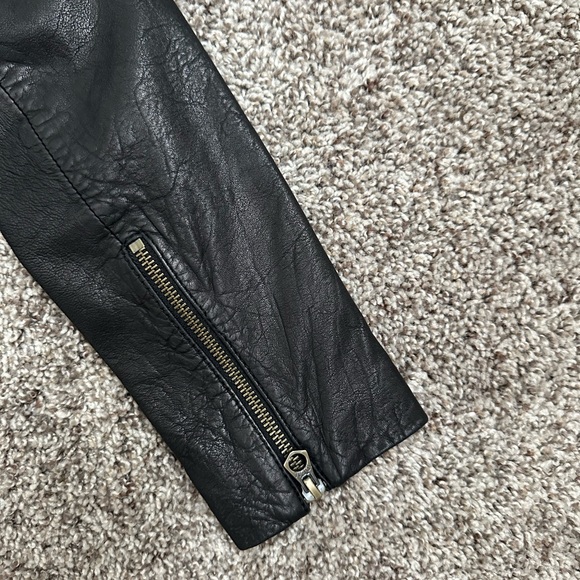 NWT Madewell Washed Leather Motorcycle Jacket: Brass Hardware Edition - Picture 7 of 8